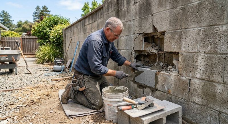 Block Wall Repair in Rosharon, TX