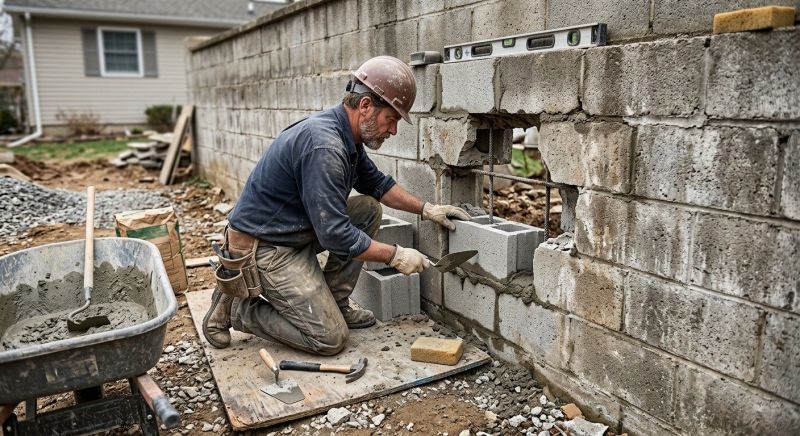 Block Wall Repair in Santa Fe, TX