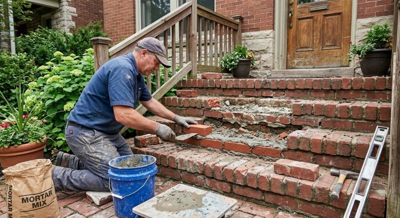 Brick Stoop Repair in Pearland, TX