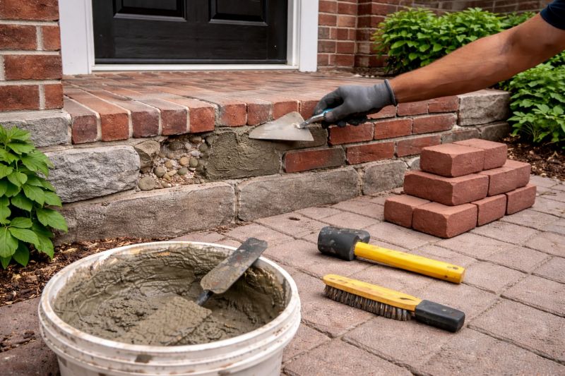 Entryway Brick Repair in Pearland, TX